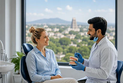 Overseas patient planning dental treatment at Apollo Dental Vadavalli
