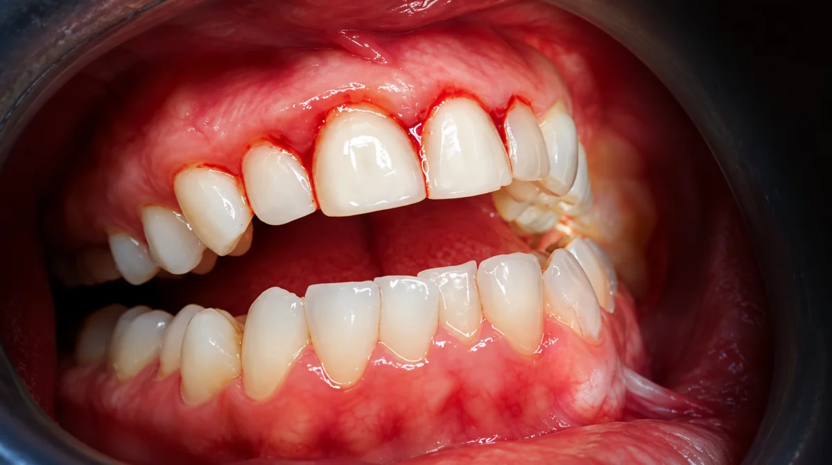 Bleeding gums at the gum line